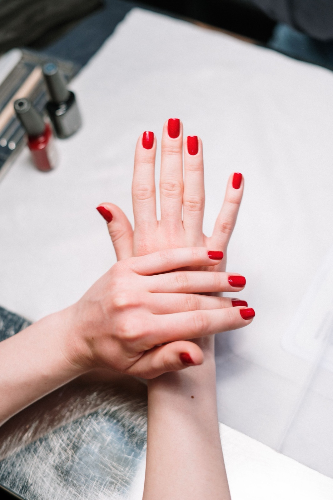 Glossy one-color gel manicure with soft builder gel reinforcement in Berkeley CA